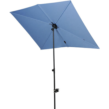 GRAND PATIO JENA 6x4 FT rectangular flat patio market umbrella in light blue, angled view showing the canopy and pole.