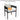Steel outdoor dining side chair with grey cushion, featuring a sturdy frame and dimensions labeled for reference.