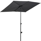 GRAND PATIO JENA 6x4 FT rectangular flat patio market umbrella in black with a sturdy pole and adjustable height.