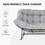 GRAND PATIO Double-seat Rocking Chair, Outdoor Oversized Rocking Papasan Chair with Padded Cushion.