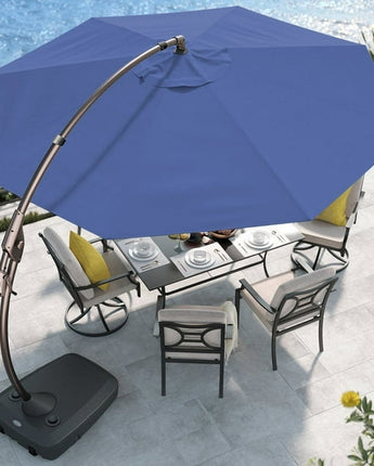GRAND PATIO 11 FT Cantilever Patio Umbrella with Base, Round Large Offset Umbrellas for Garden Deck Pool