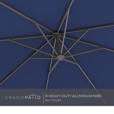 GRANDPATIO Large Rectangular Patio Umbrella with Base, with Umbrella Cover, Cantilever Umbrellas Easy Tilt.