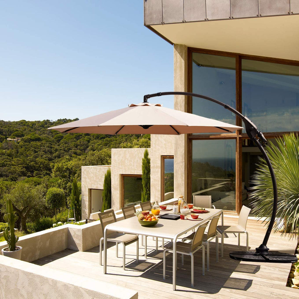 grand patio deluxe 11.5 umbrella GRAND Patio 11FT Cantilever Patio Umbrella with Base