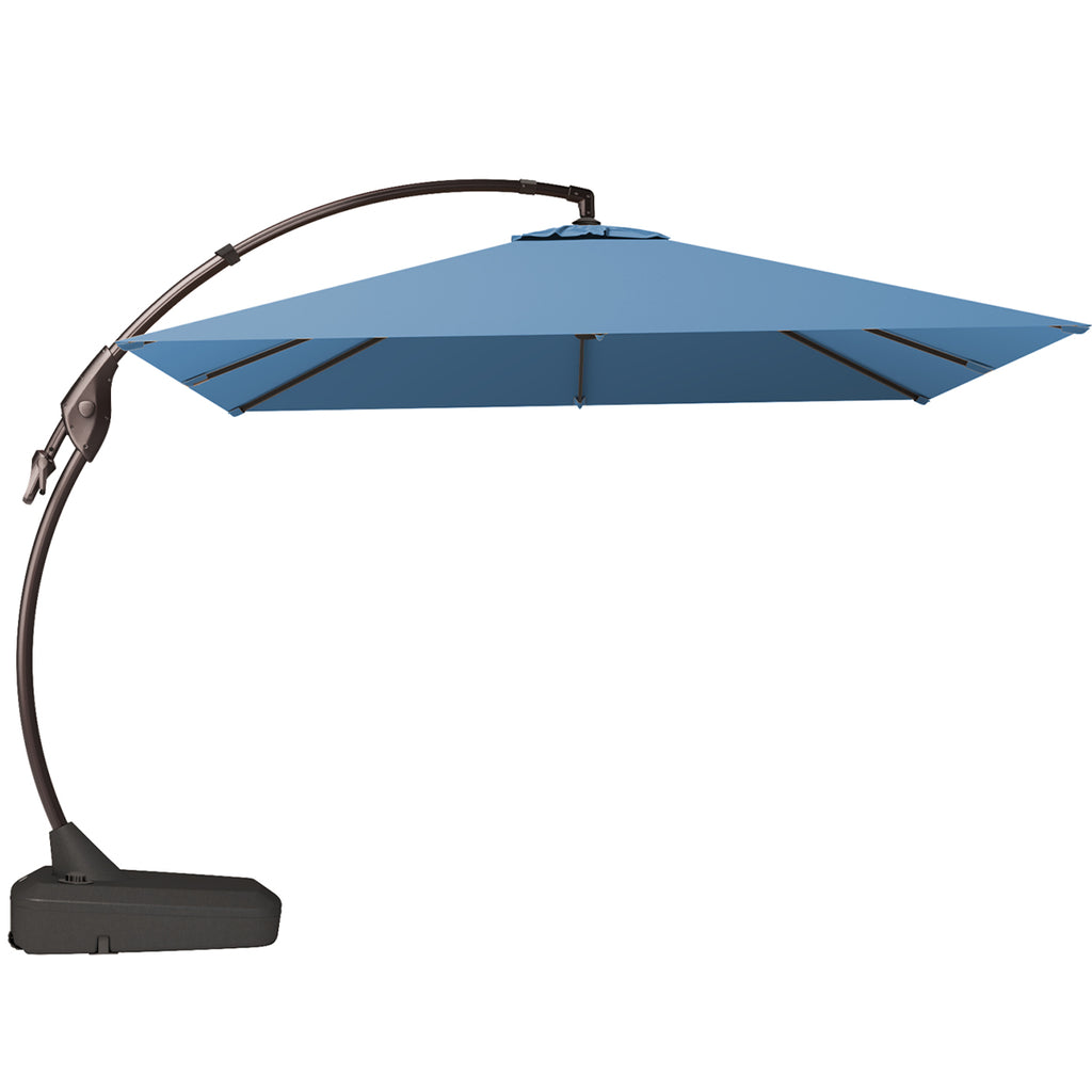 10 ft. sunbrella patio umbrella GRAND Patio Sunbrella Cantilever Umbrella with Base, with Umbrella Cover, 10X10 ft Square Aluminum Patio Umbrella