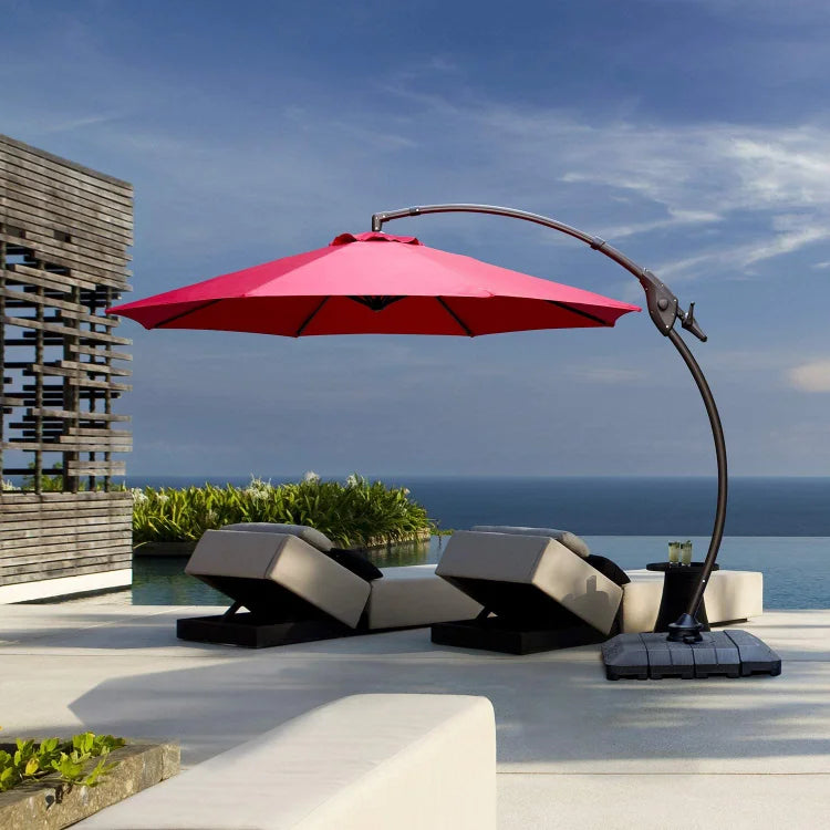 GRAND PATIO Napoli 11 FT Cantilever Offset Umbrella with 360° Rotation