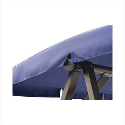 Blue canopy tent with metal frame on a white background