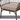 Wicker chair with beige cushion and 'Grand patio' branding