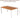 Wooden table with dimensions labeled on a white background