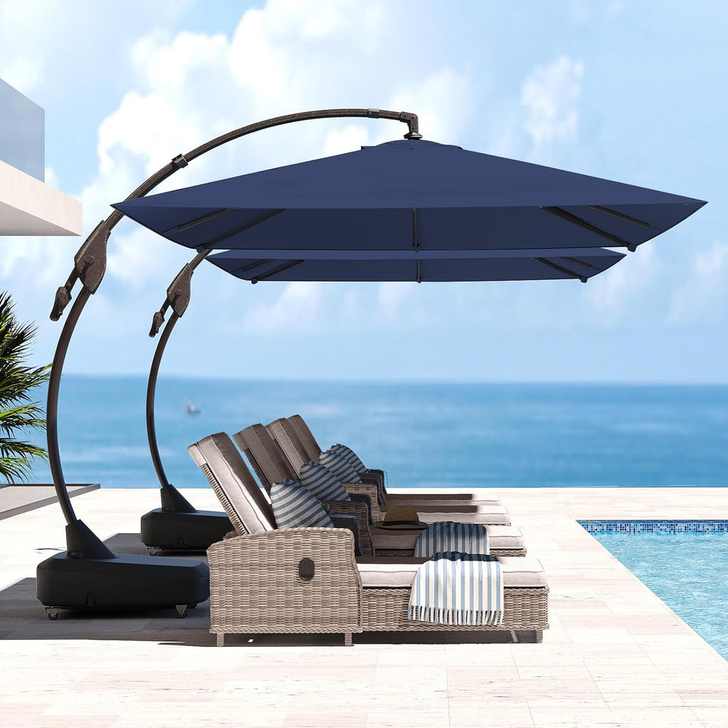 GRAND PATIO 10x13 FT Rectangular Cantilever Patio Umbrella with Base & – GRANDPATIO