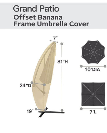 GRAND PATIO Deluxe Cantilever Umbrella Cover for 9 to 12 FT Offset Umbrella, 10×13 FT Offset Umbrella, Banana Style Patio Umbrella Cover