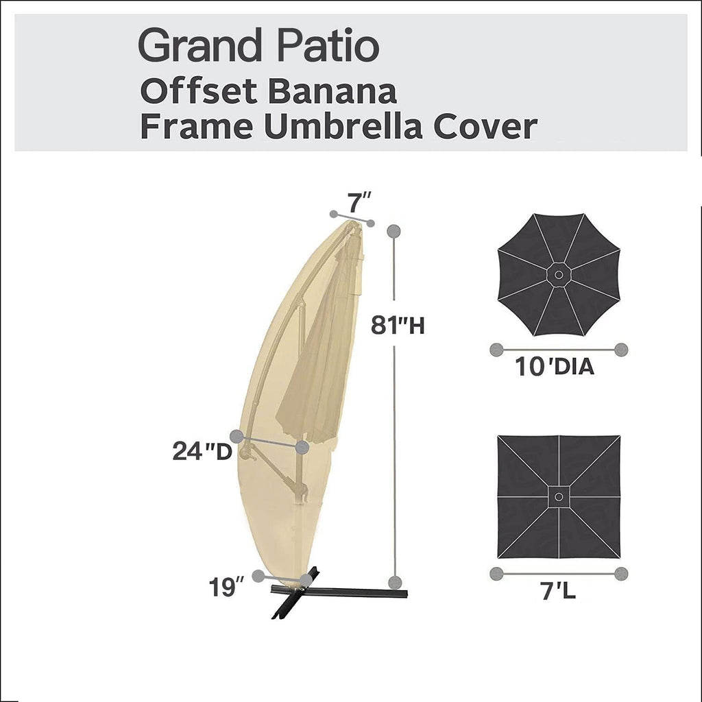 grand patio umbrella cover GRAND Patio Deluxe Cantilever Umbrella Cover for 9 to 12 ft Offset Umbrella, 10×13 ft Offset Umbrella, Banana Style Patio Umbrella Cover