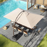 GRAND PATIO 10x13 FT Rectangular Cantilever Patio Umbrella with Base, with Umbrella Cover.