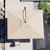 GRANDPATIO Large Rectangular Patio Umbrella with Base, with Umbrella Cover, Cantilever Umbrellas Easy Tilt.